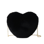 Sac bandoulière femme cœur fourrure doux élégant - Nalia