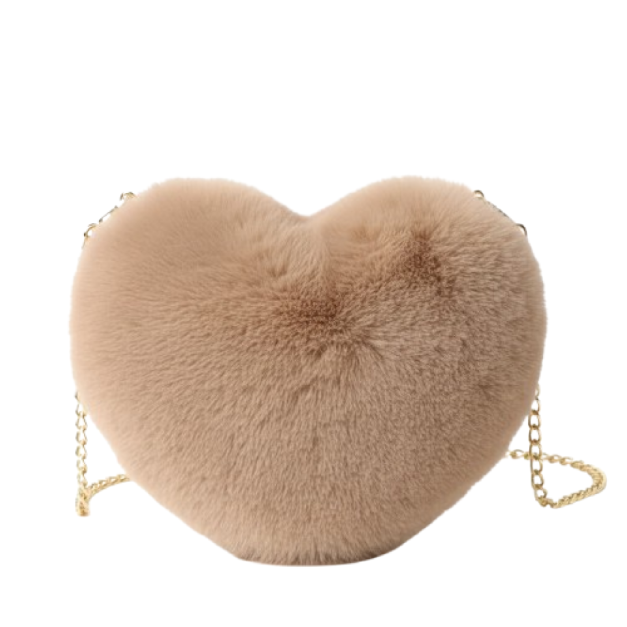 Sac bandoulière femme cœur fourrure doux élégant - Nalia