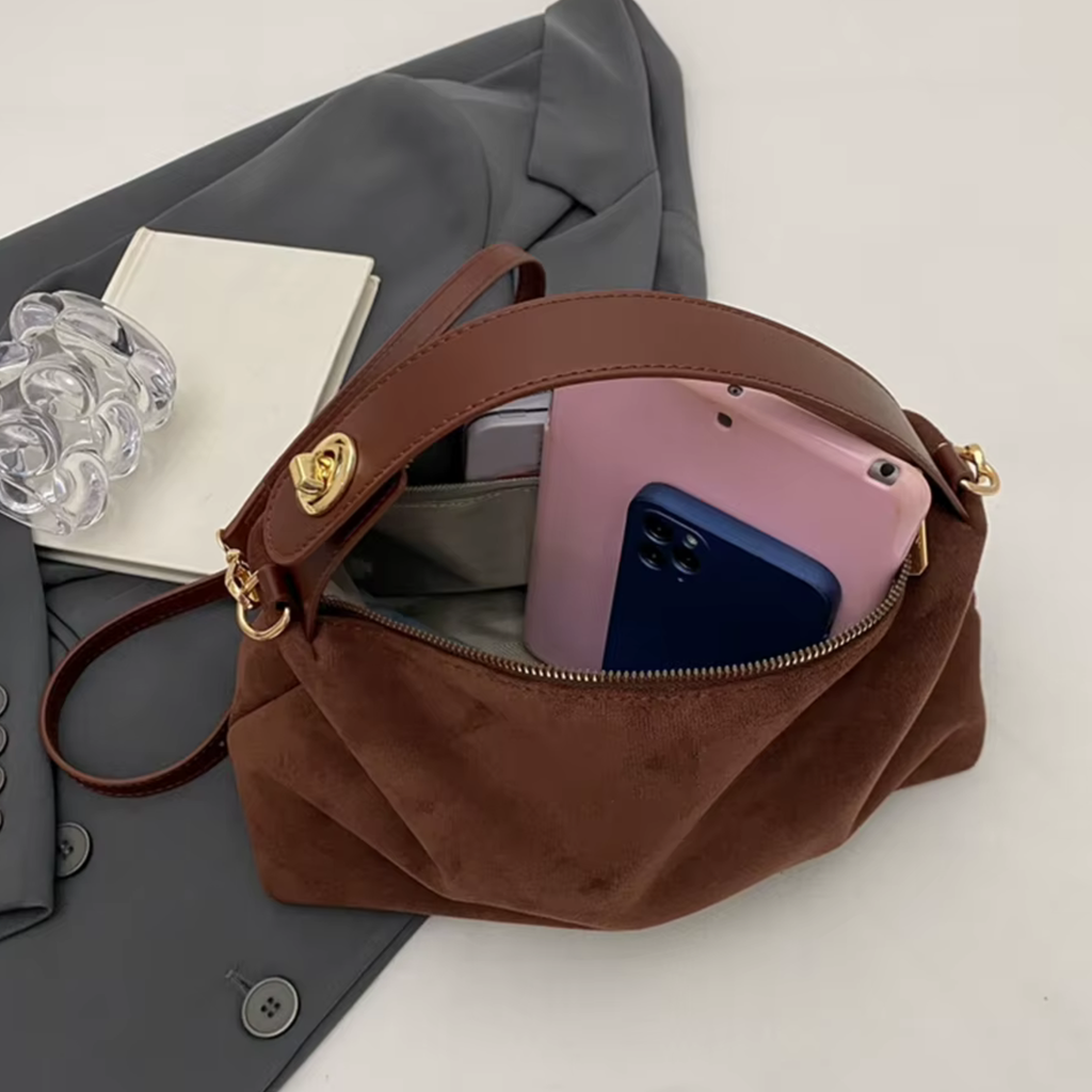 Sac bandoulière femme en daim Style chic - VELORA