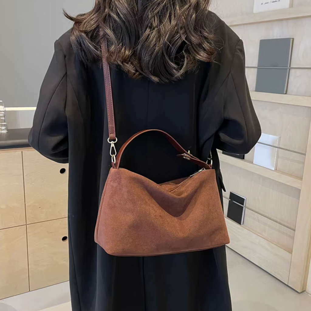 Sac bandoulière femme en daim Style chic - VELORA