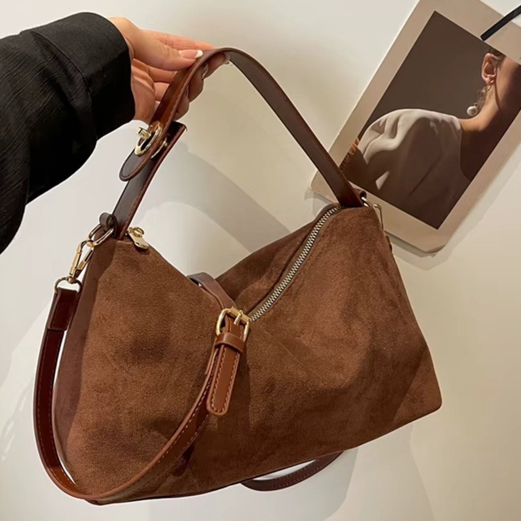 Sac bandoulière femme en daim Style chic - VELORA