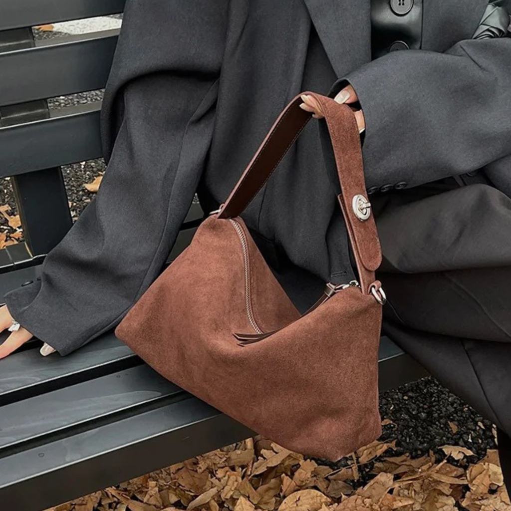 Sac bandoulière femme en daim Style chic - VELORA