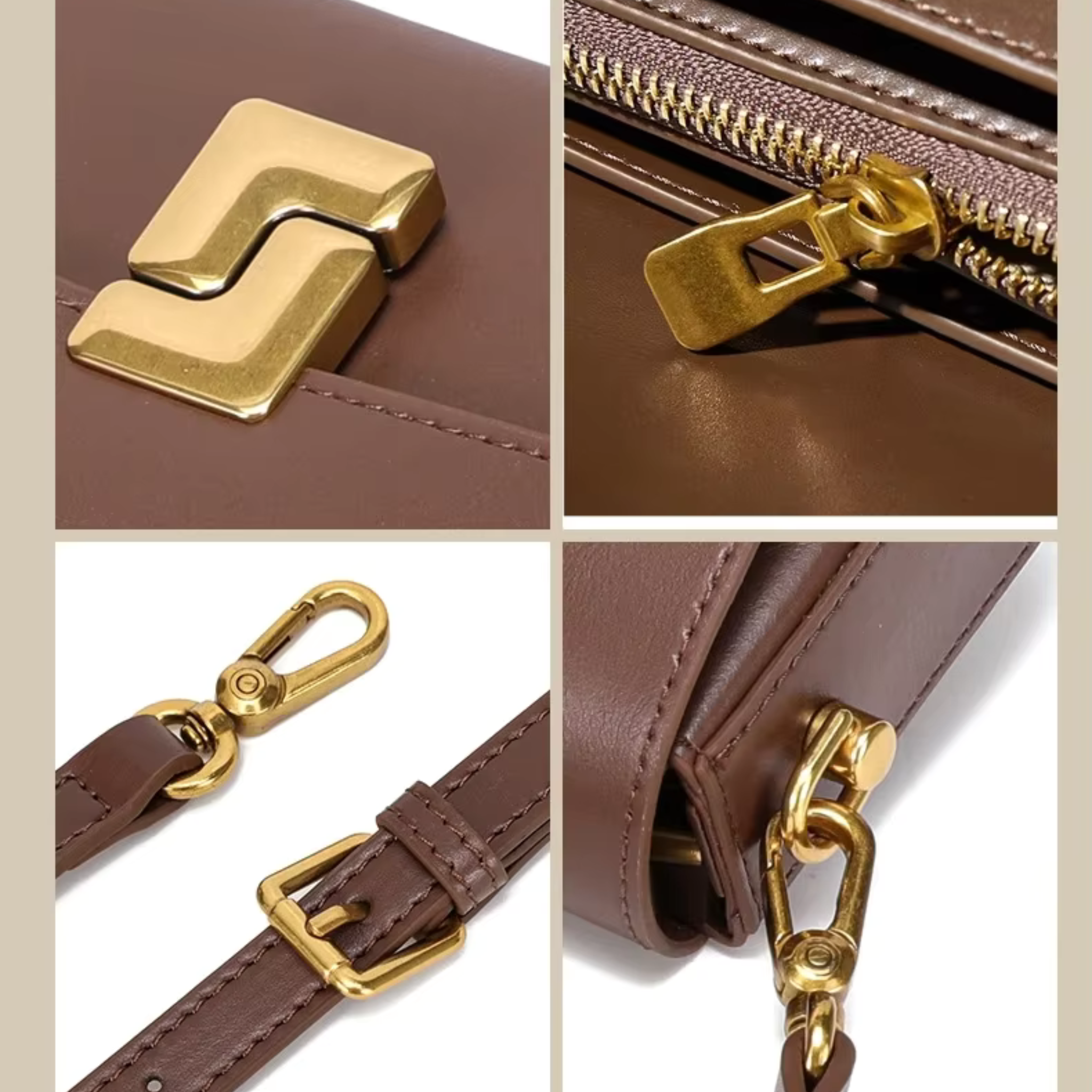 Sac Bandoulière Femme en similicuir à Fermoir Métallique - Milano