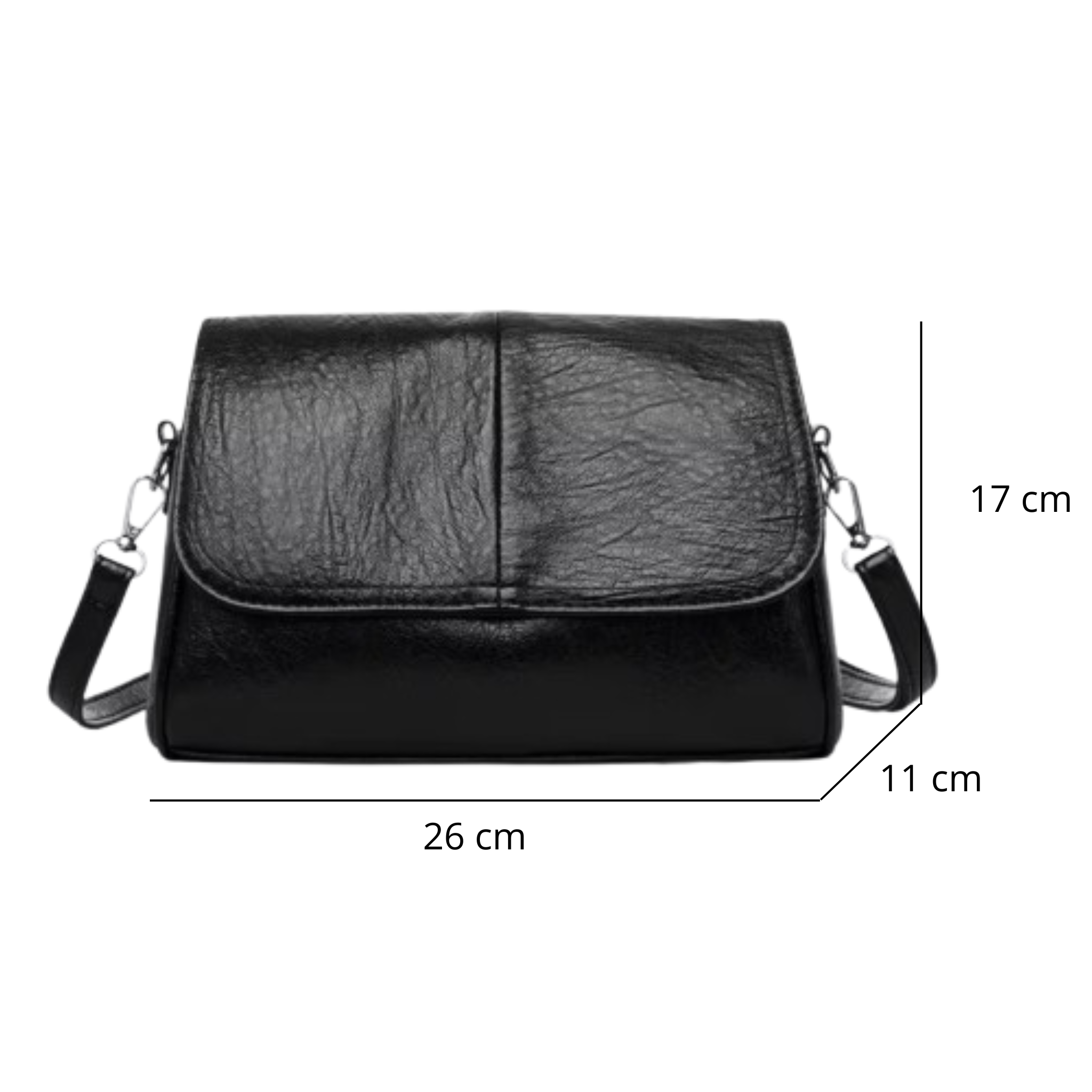 Sac bandoulière femme en similicuir vintage souple  multi-poches - Mila