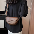 Sac bandoulière vintage femme en similicuir avec large sangle - Dune