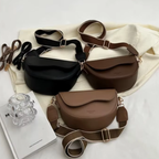 Sac bandoulière vintage femme en similicuir avec large sangle - Dune