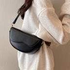Sac bandoulière vintage femme en similicuir avec large sangle - Dune