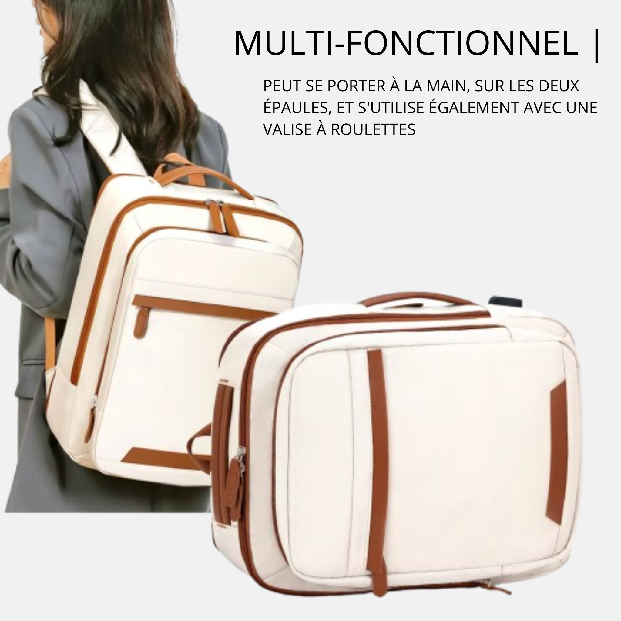 Sac à Dos Ordinateur Unisexe 16" Beige | Éliot