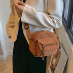 Sac bandoulière femme en velours côtelé avec poches pour usage quotidien - Cordea