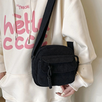 Sac bandoulière femme en velours côtelé avec poches pour usage quotidien - Cordea