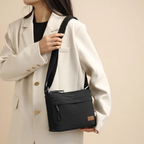 Sac bandoulière femme grande capacité multi-poches en toile - Kavera