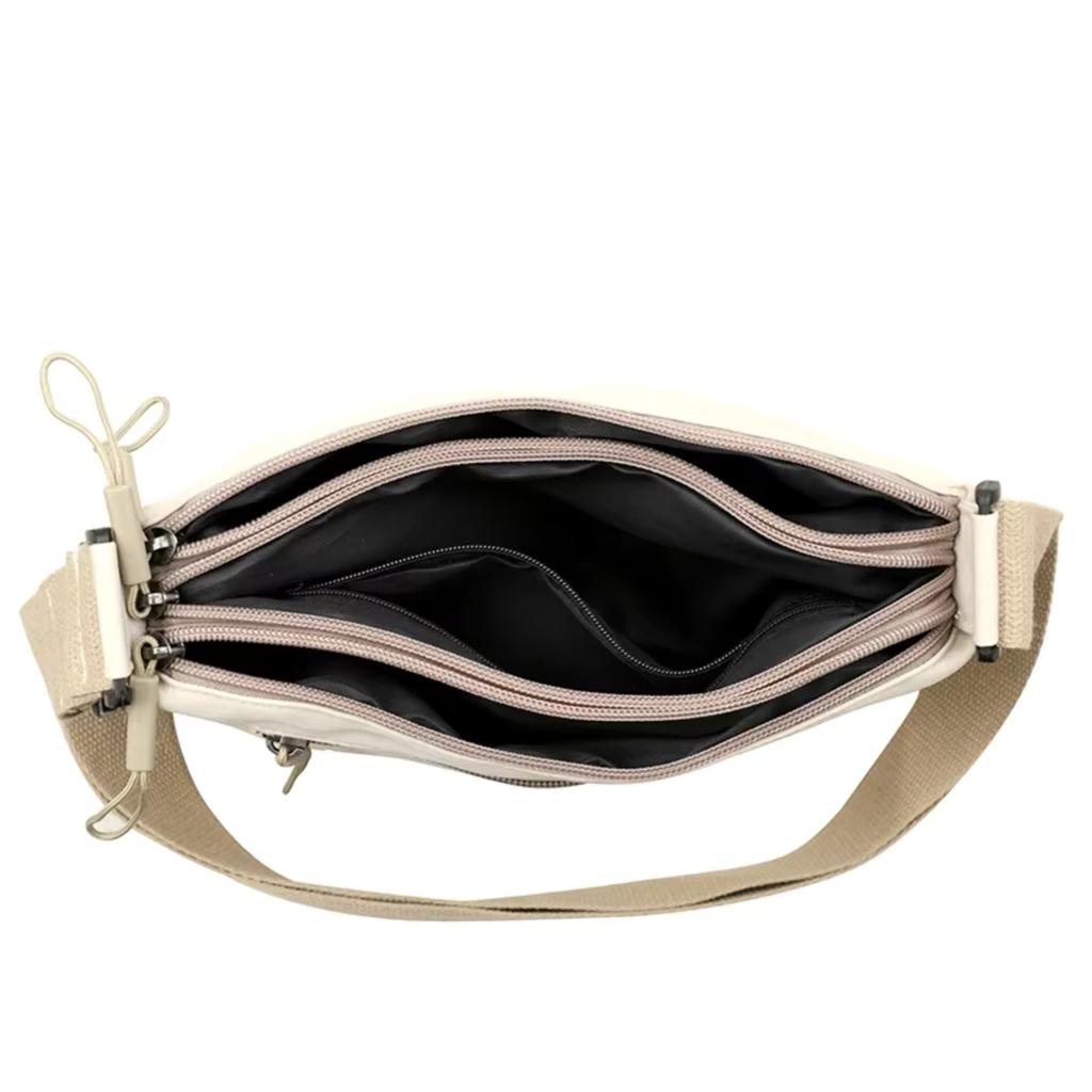 Sac bandoulière femme grande capacité multi-poches en toile - Kavera