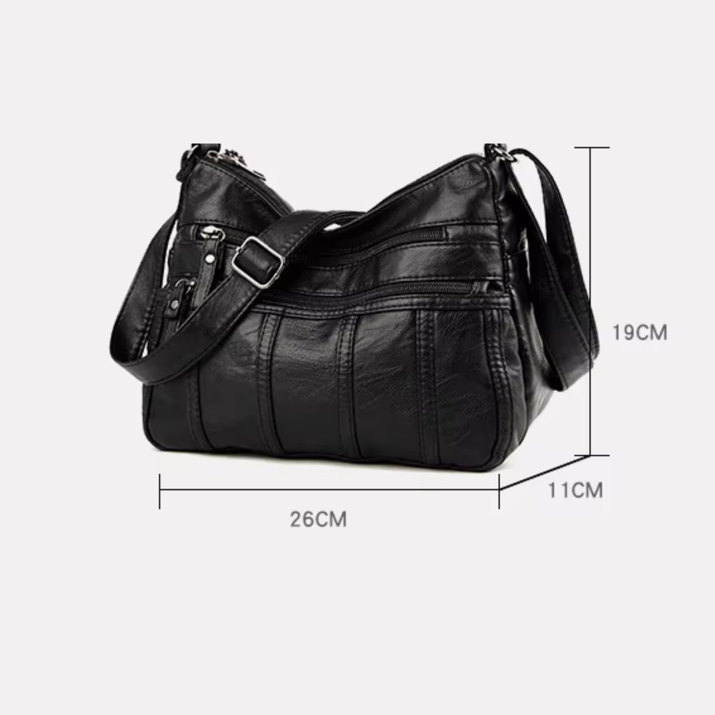 Sac bandoulière femme en similicuir multi-poches grande capacité - Calyra