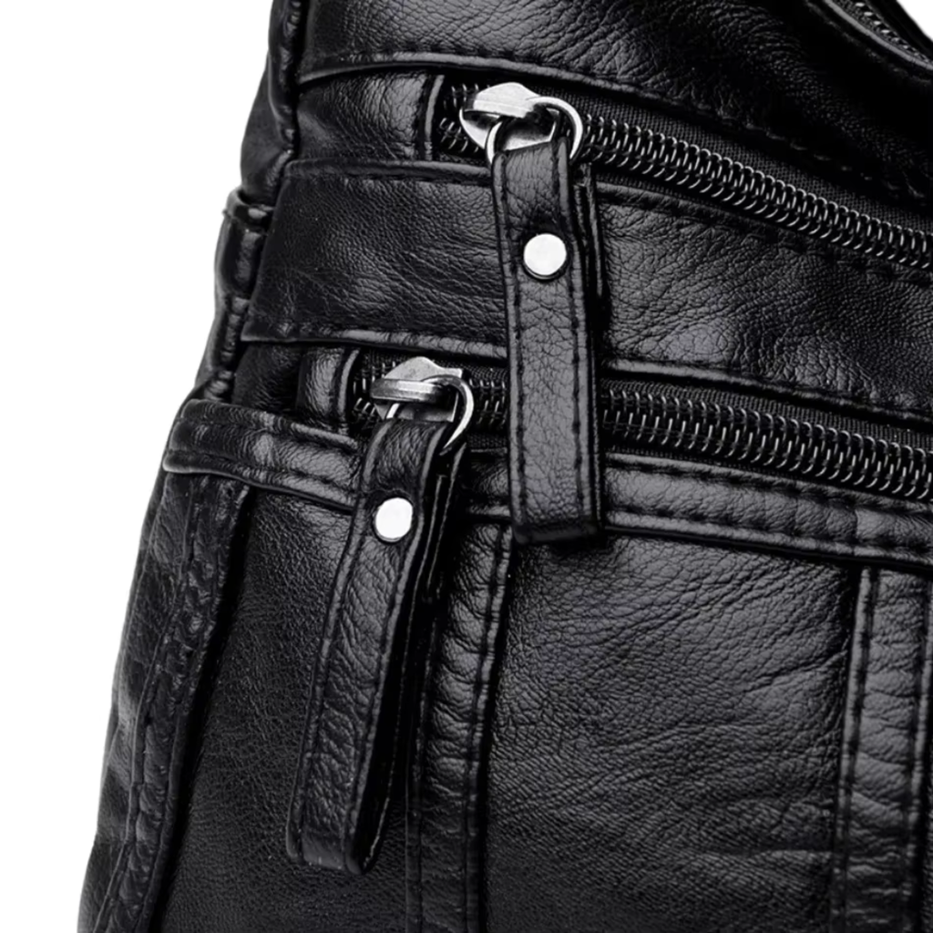 Sac bandoulière femme en similicuir multi-poches grande capacité - Calyra