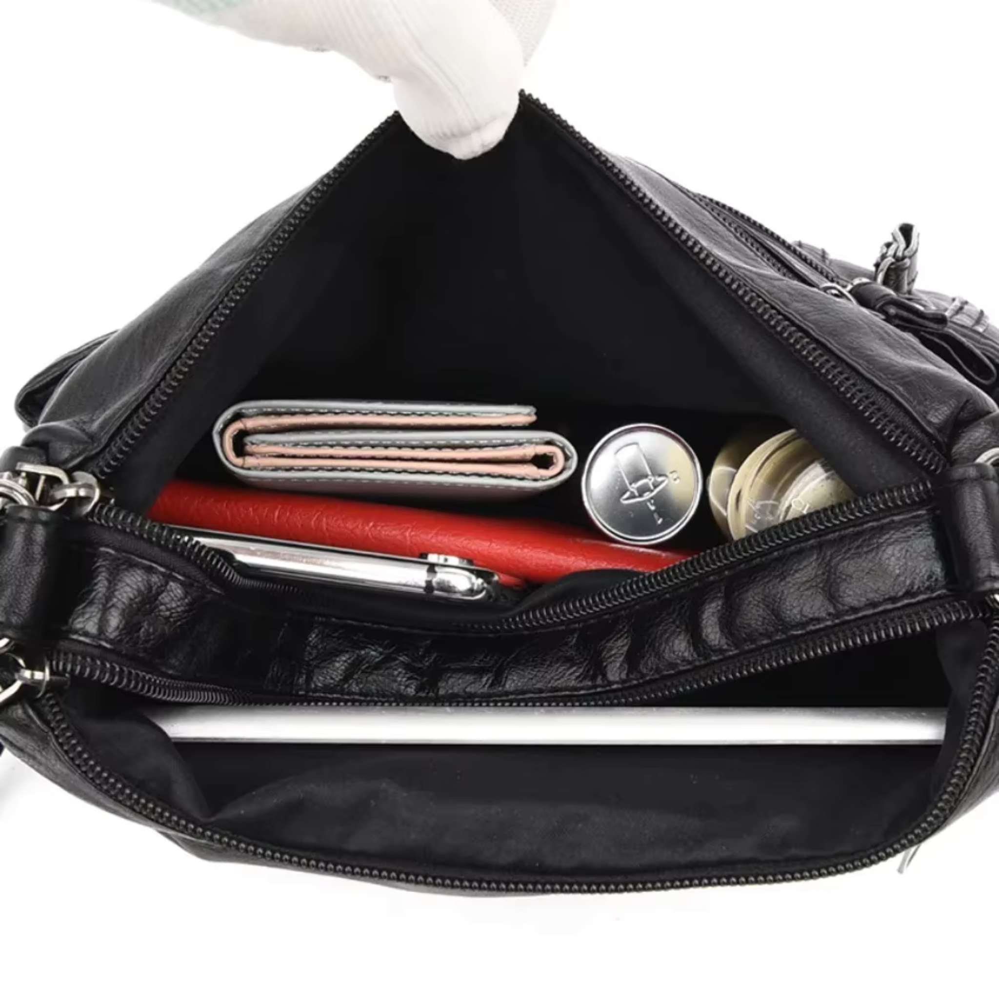 Sac bandoulière femme en similicuir multi-poches grande capacité - Calyra