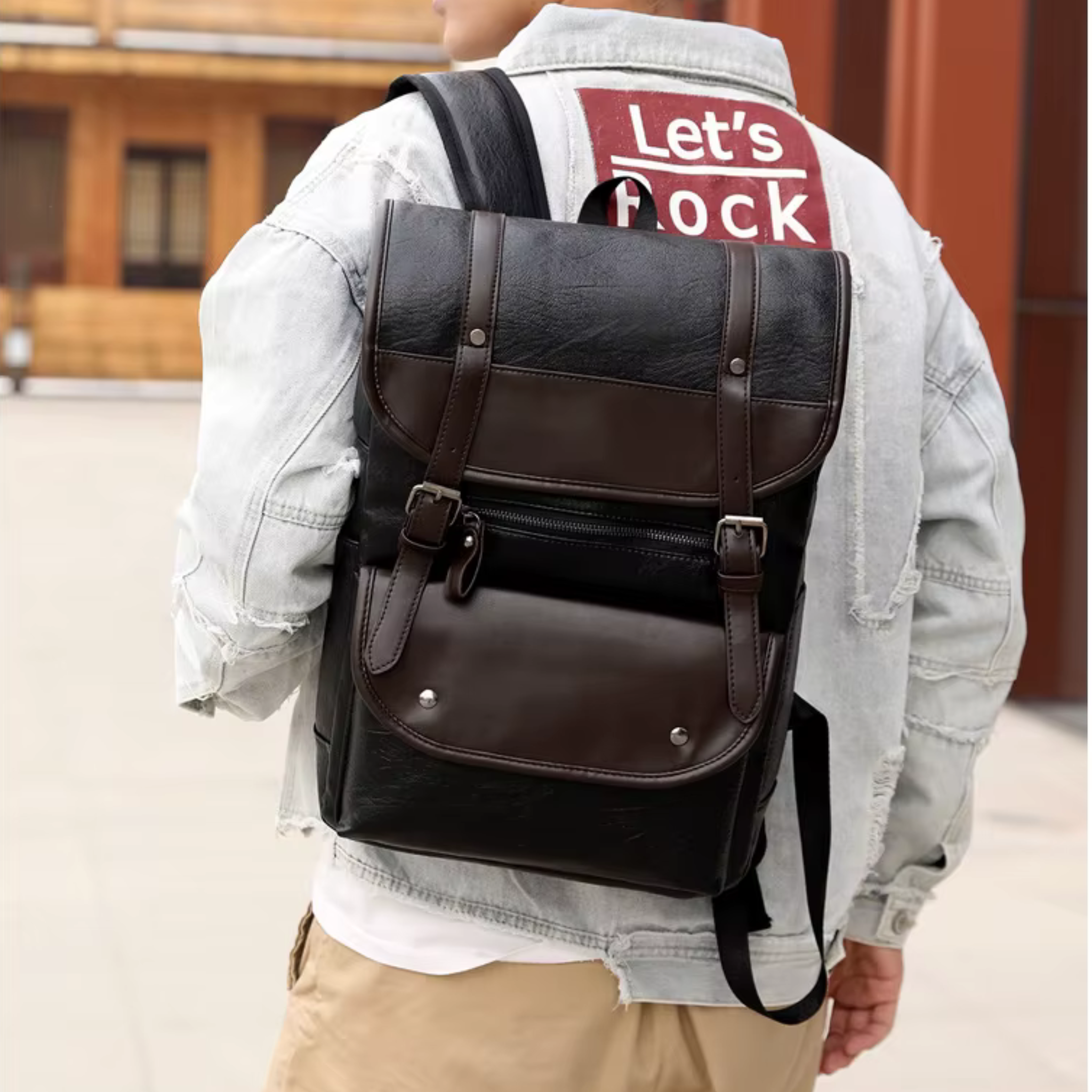 Sac à Dos Homme Cuir Marron Foncé  | Alex