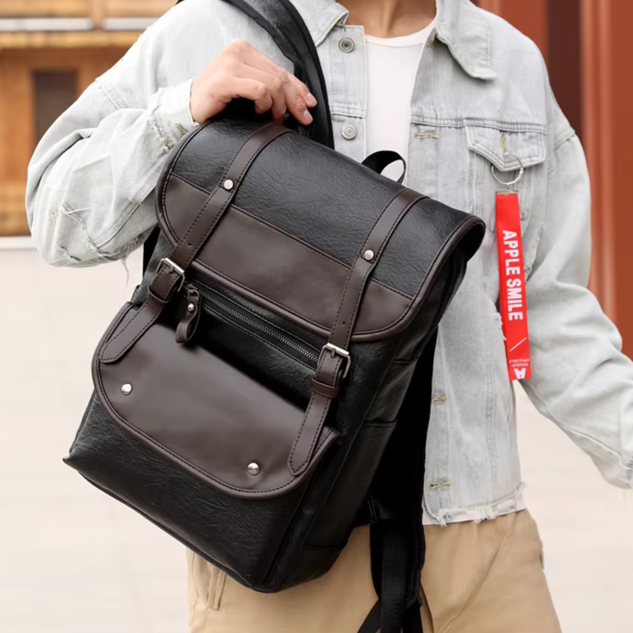 Sac à Dos Homme Cuir Marron Foncé  | Alex