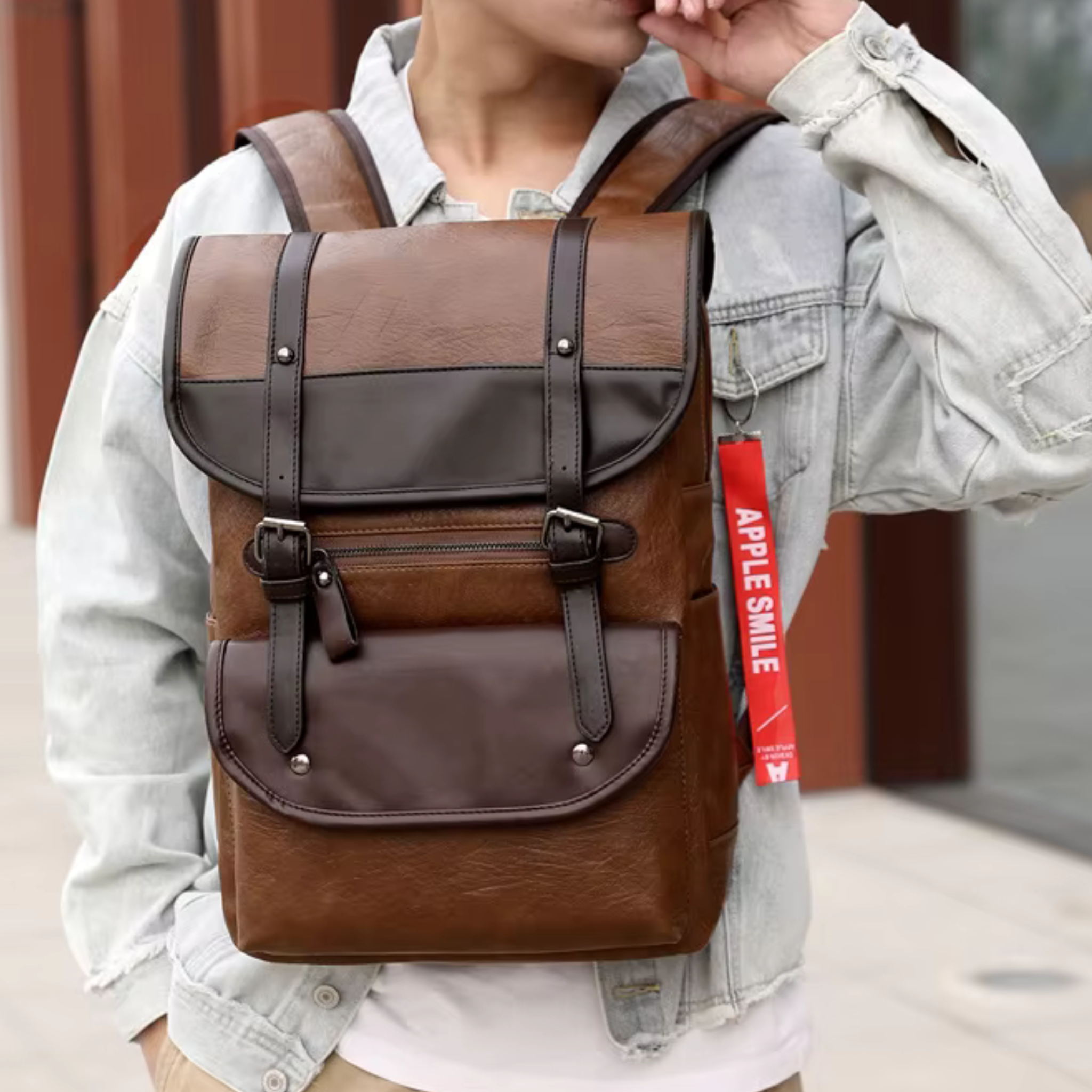Sac à Dos Homme Cuir Marron Foncé  | Alex