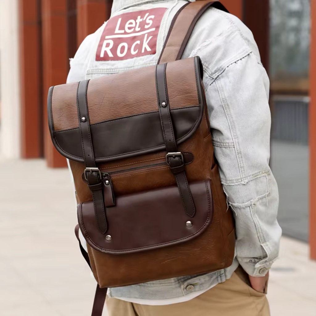 Sac à Dos Homme Cuir Marron Foncé  | Alex