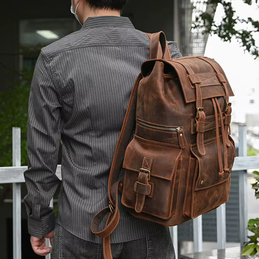 Sac à Dos Cuir Homme Marron | Bastien