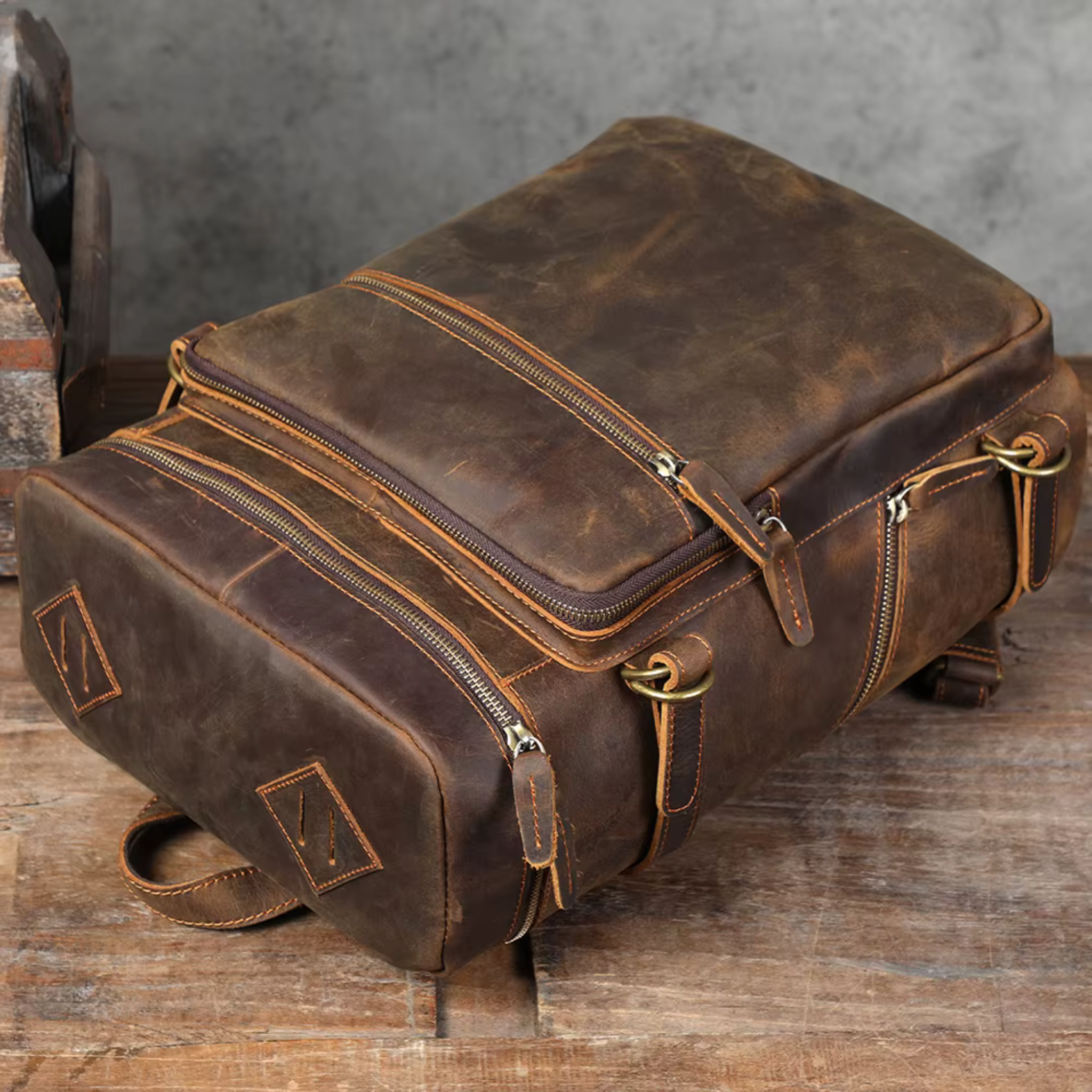 Sac à Dos Cuir Homme Marron Vintage | Léon