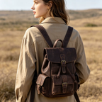 Sac à Dos Cuir Femme Vintage Café | Chloé