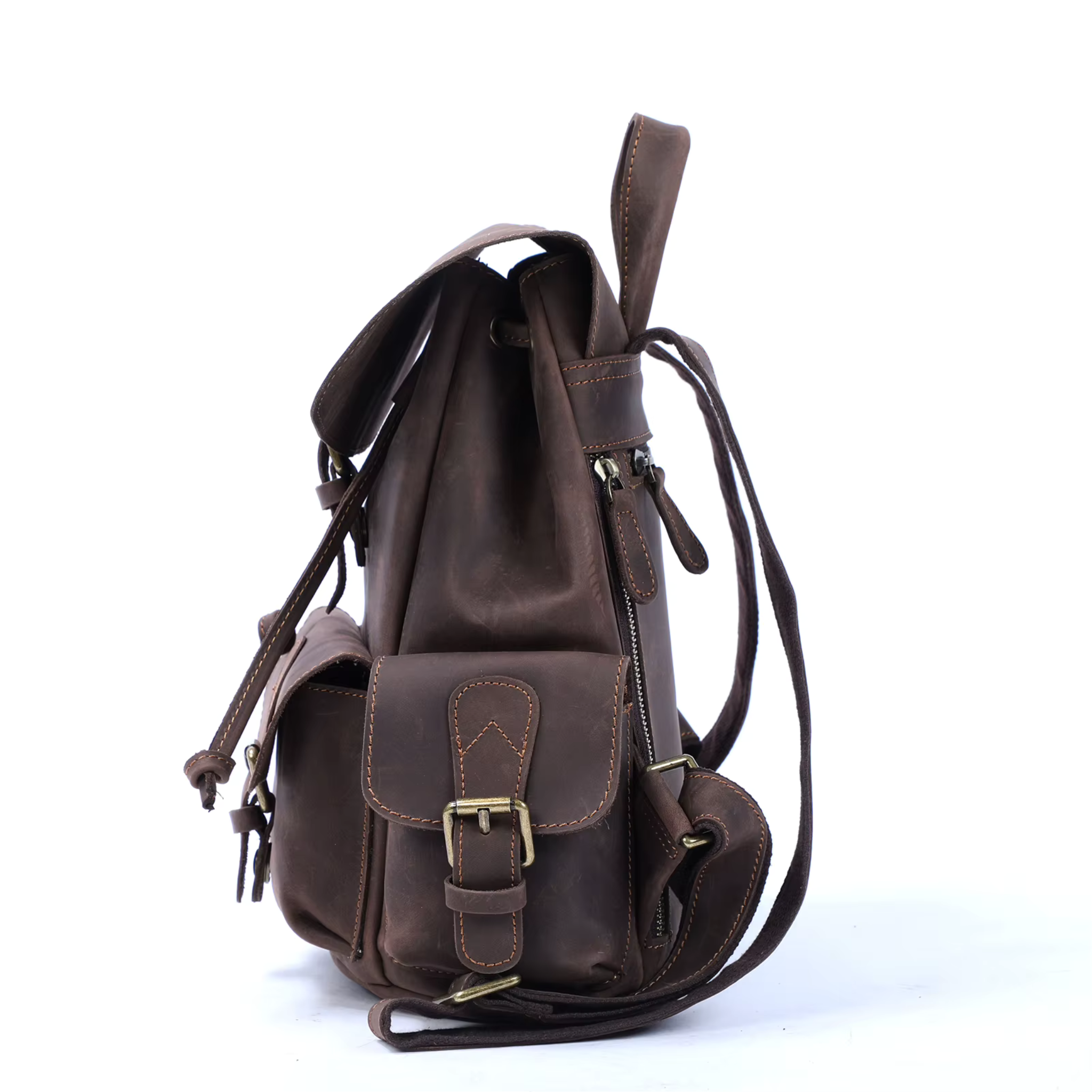 Sac à Dos Cuir Femme Vintage Café | Chloé