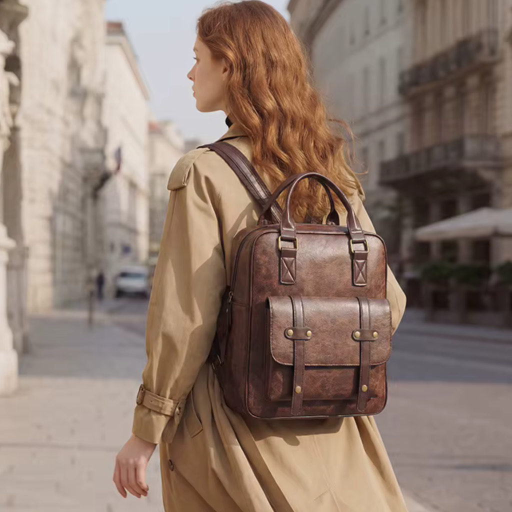 Sac à Dos Femme Style Vintage Marron | Margaux
