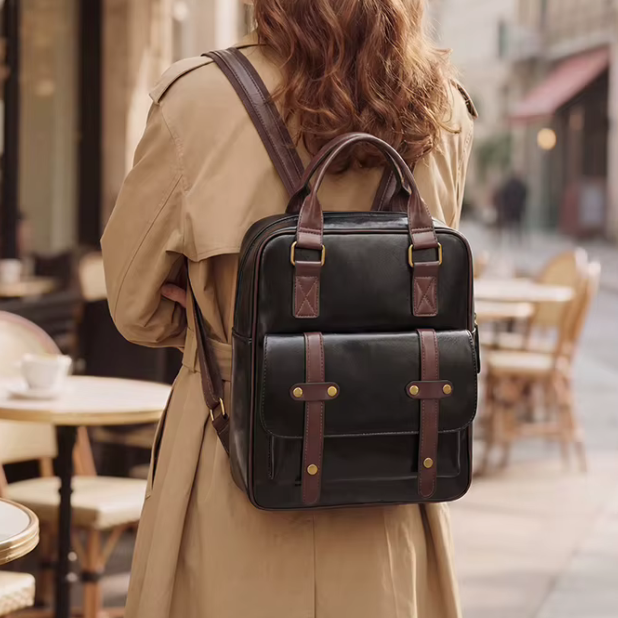 Sac à Dos Femme Style Vintage Marron | Margaux