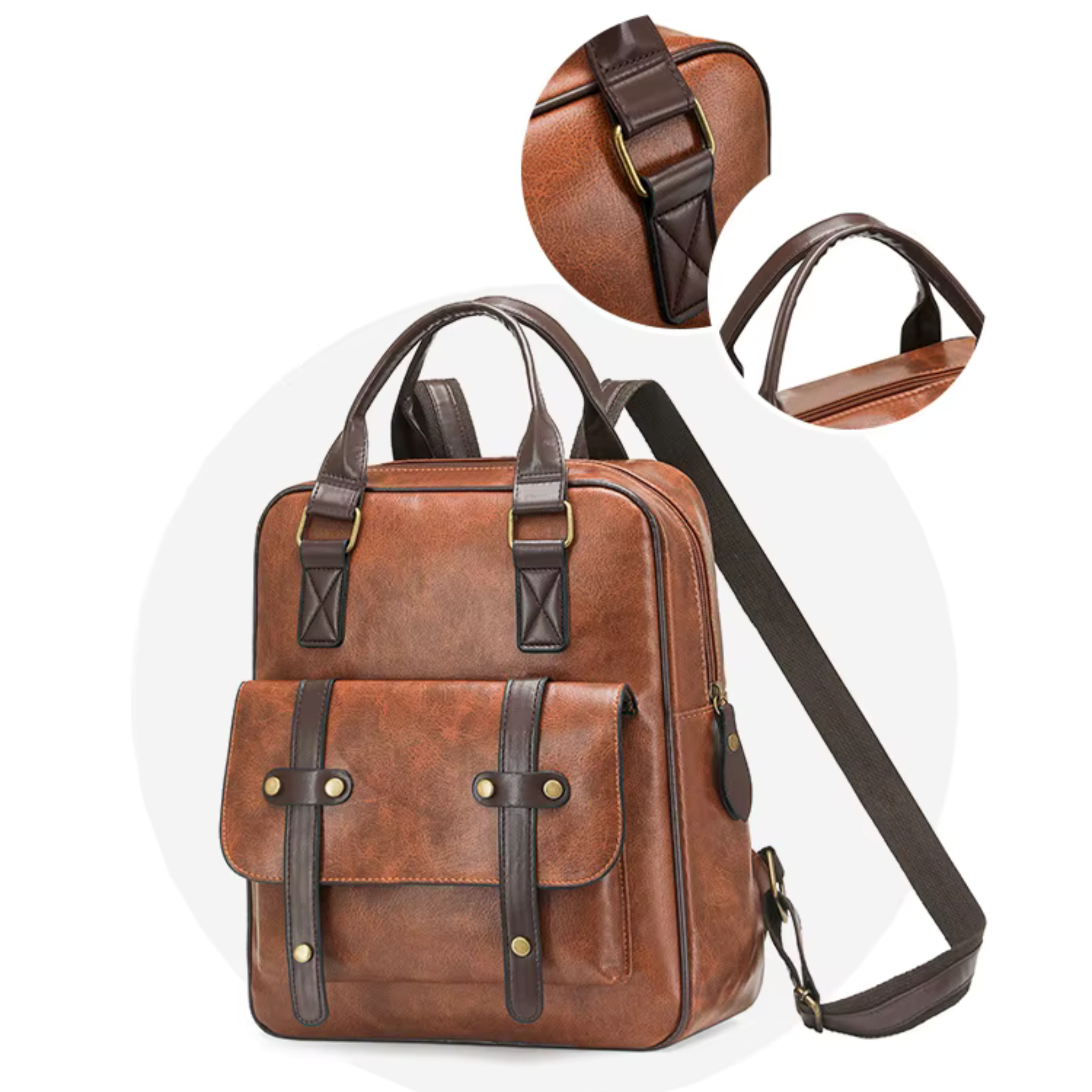 Sac à Dos Femme Style Vintage Marron | Margaux