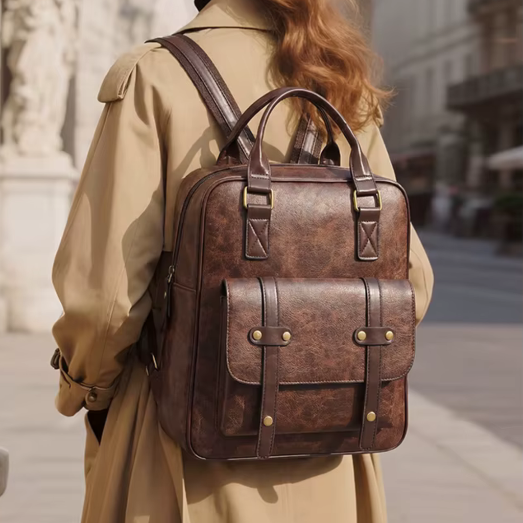 Sac à Dos Femme Style Vintage Marron | Margaux