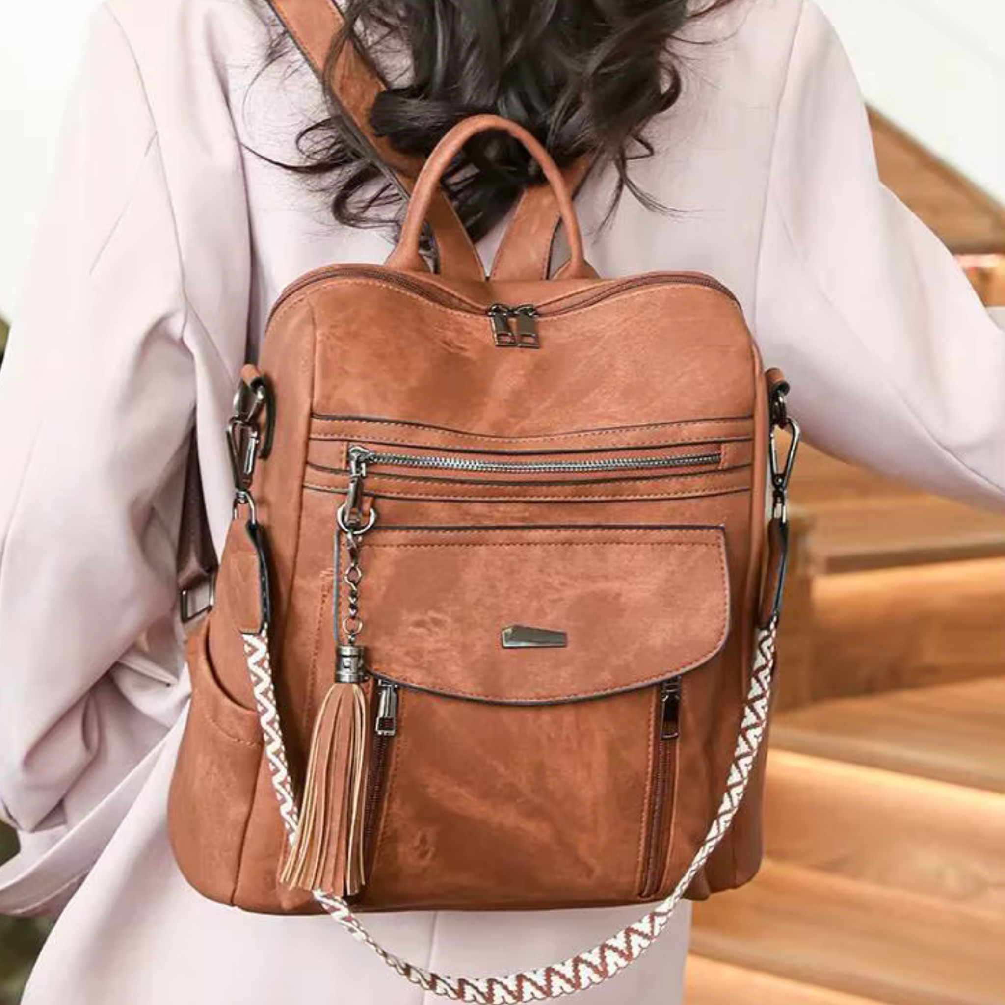 Sac à Dos Femme Grande Capacité Marron | Camille II