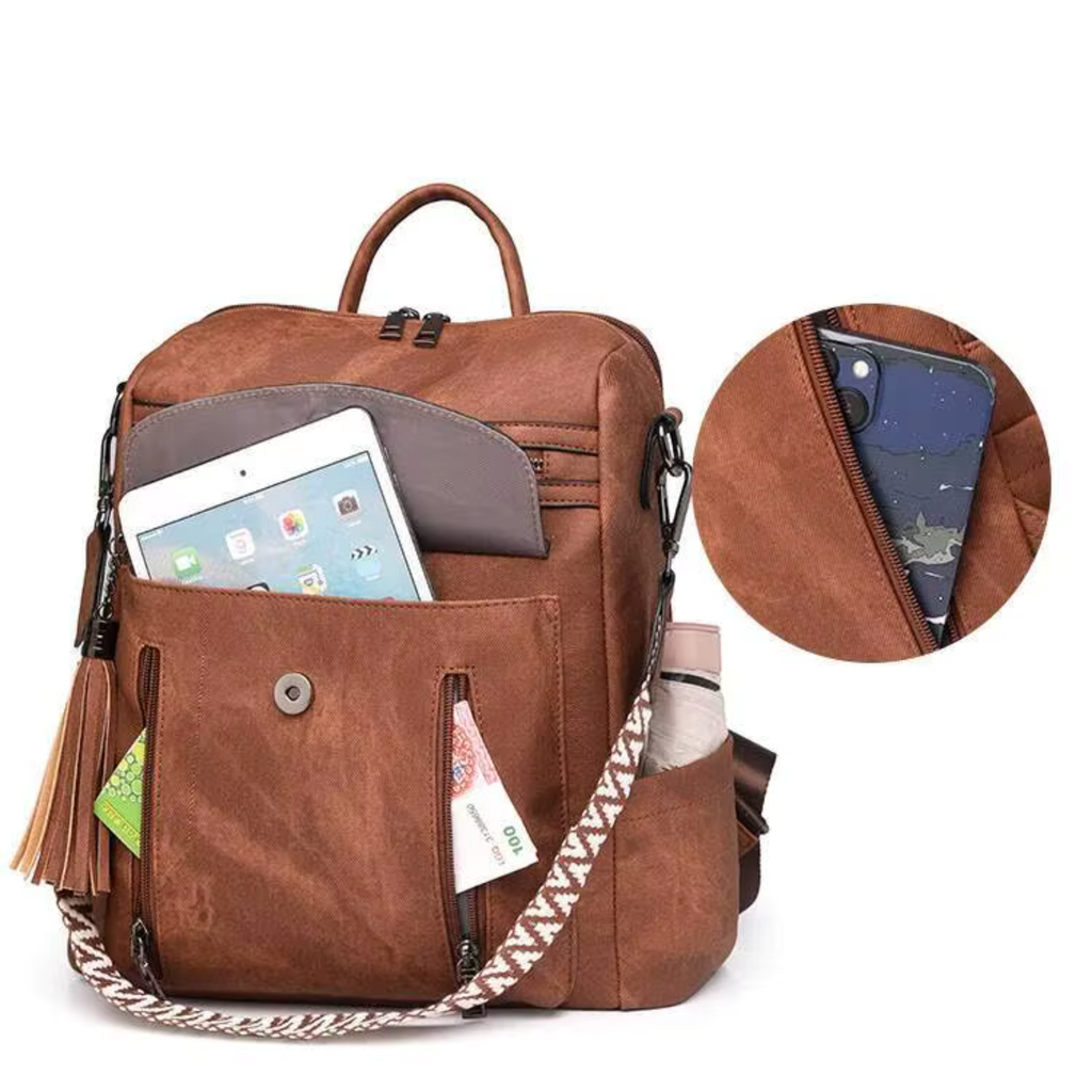 Sac à Dos Femme Grande Capacité Marron | Camille II