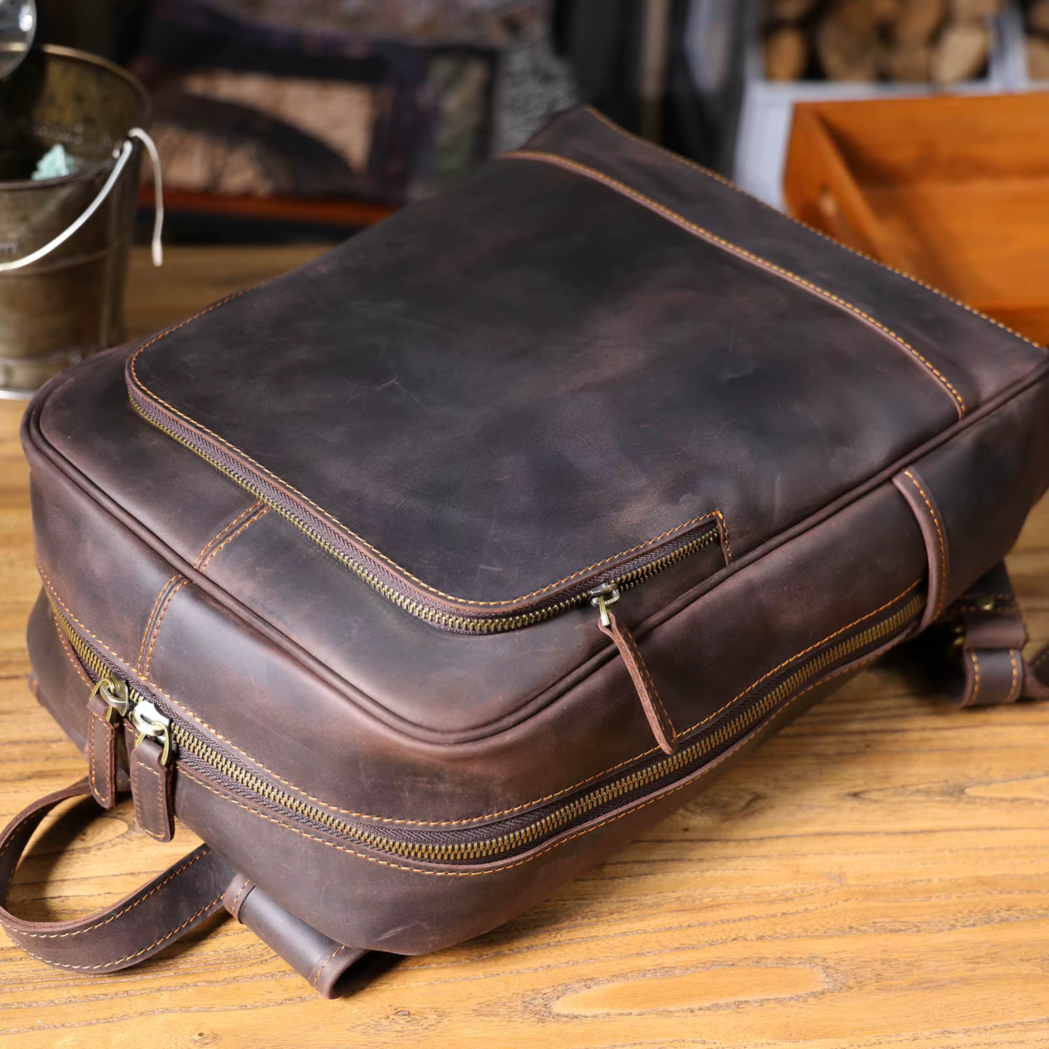 Sac à Dos Cuir Homme Femme Marron Vintage | Hugo II