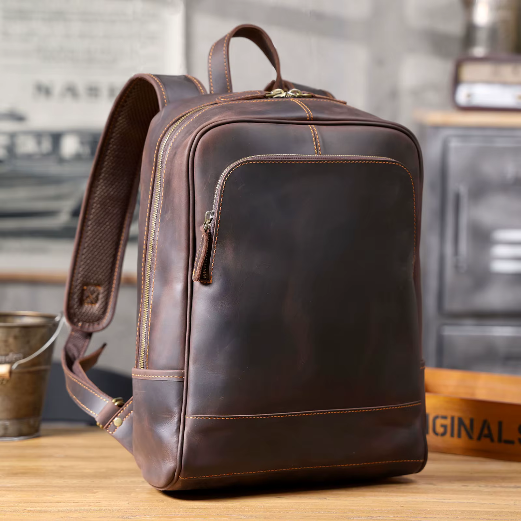 Sac à Dos Cuir Homme Femme Marron Vintage | Hugo II