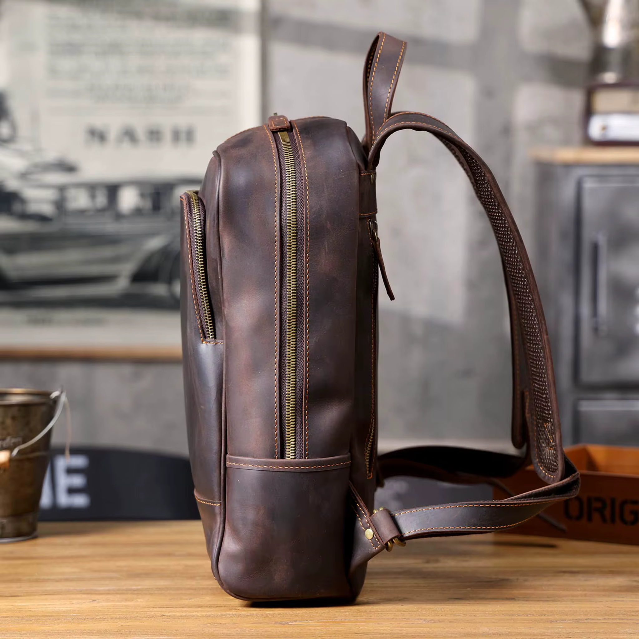 Sac à Dos Cuir Homme Femme Marron Vintage | Hugo II