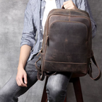 Sac à Dos Cuir Homme Femme Marron Vintage | Hugo II