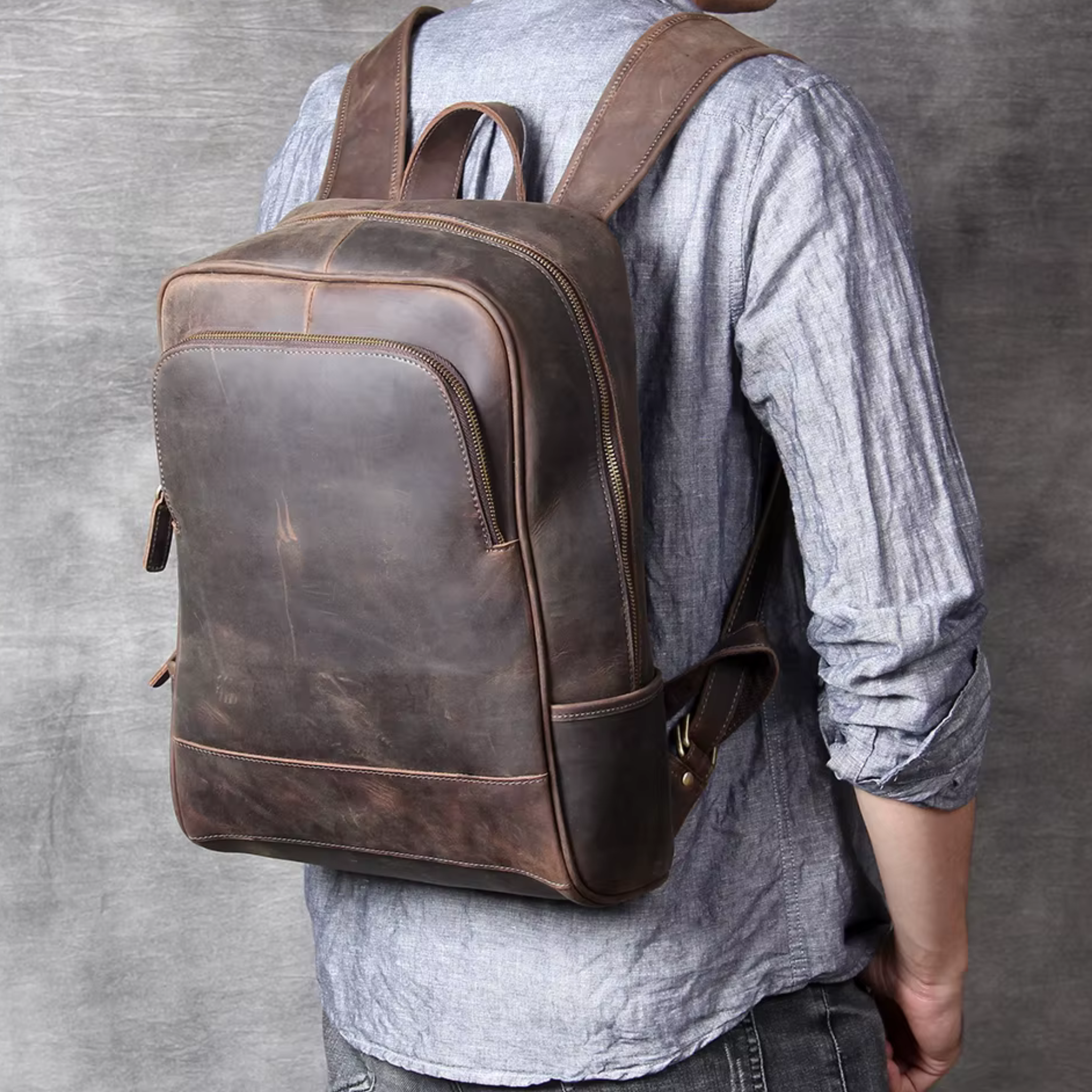 Sac à Dos Cuir Homme Femme Marron Vintage | Hugo II