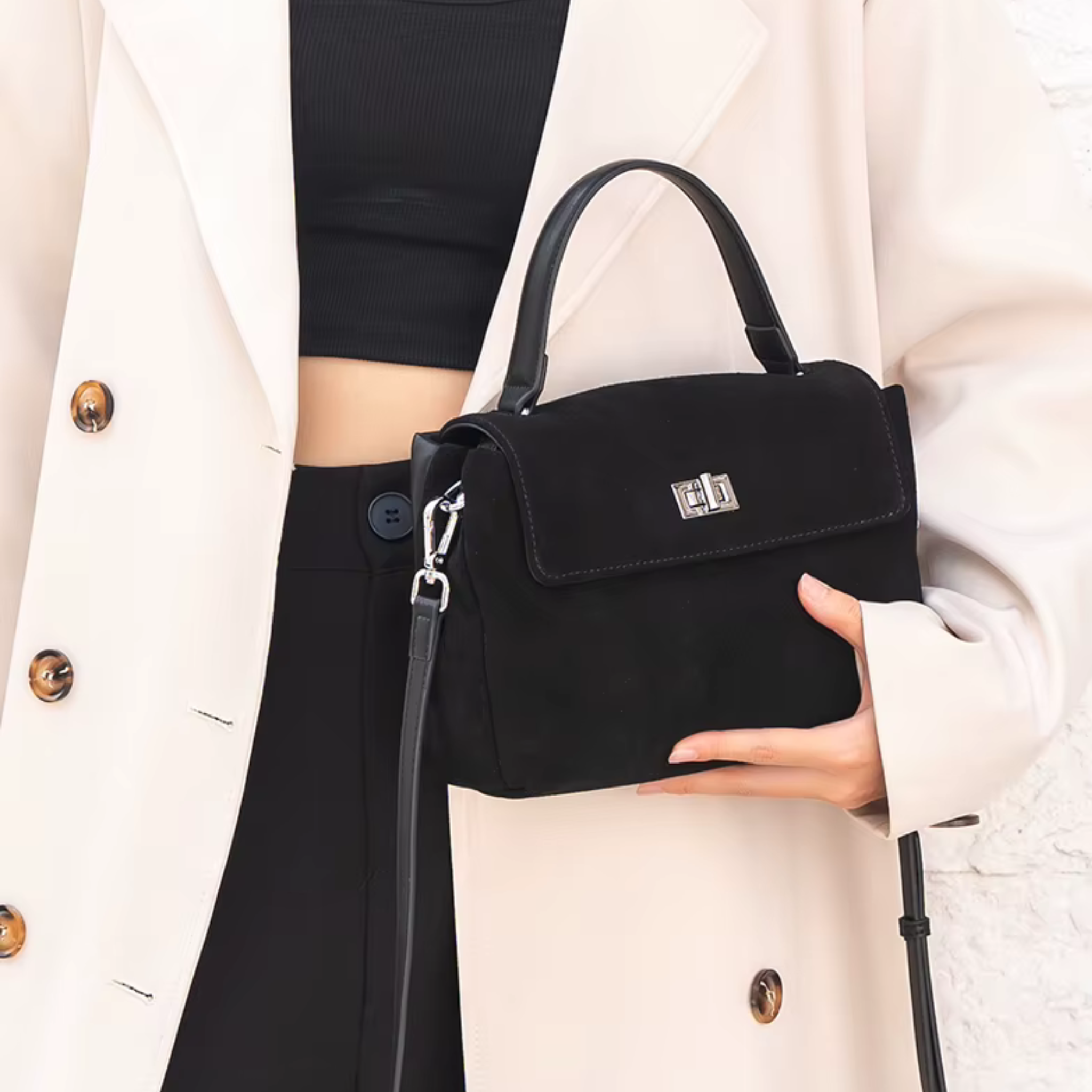 Sac bandoulière femme en daim élégant - Talina