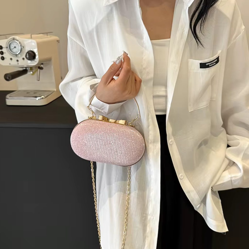 Sac bandoulière femme de soirée à paillettes avec chaîne élégante - Lumièra