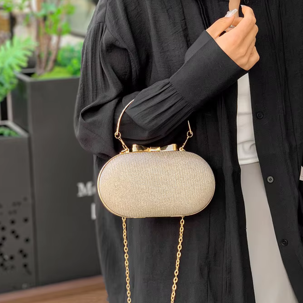 Sac bandoulière femme de soirée à paillettes avec chaîne élégante - Lumièra