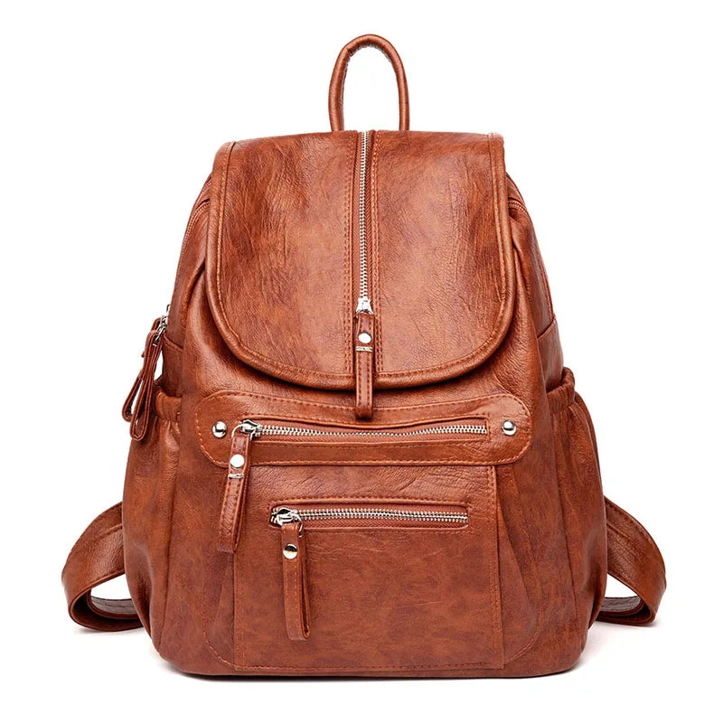 Sac à Dos Cuir Vintage Femme Marron | Luna