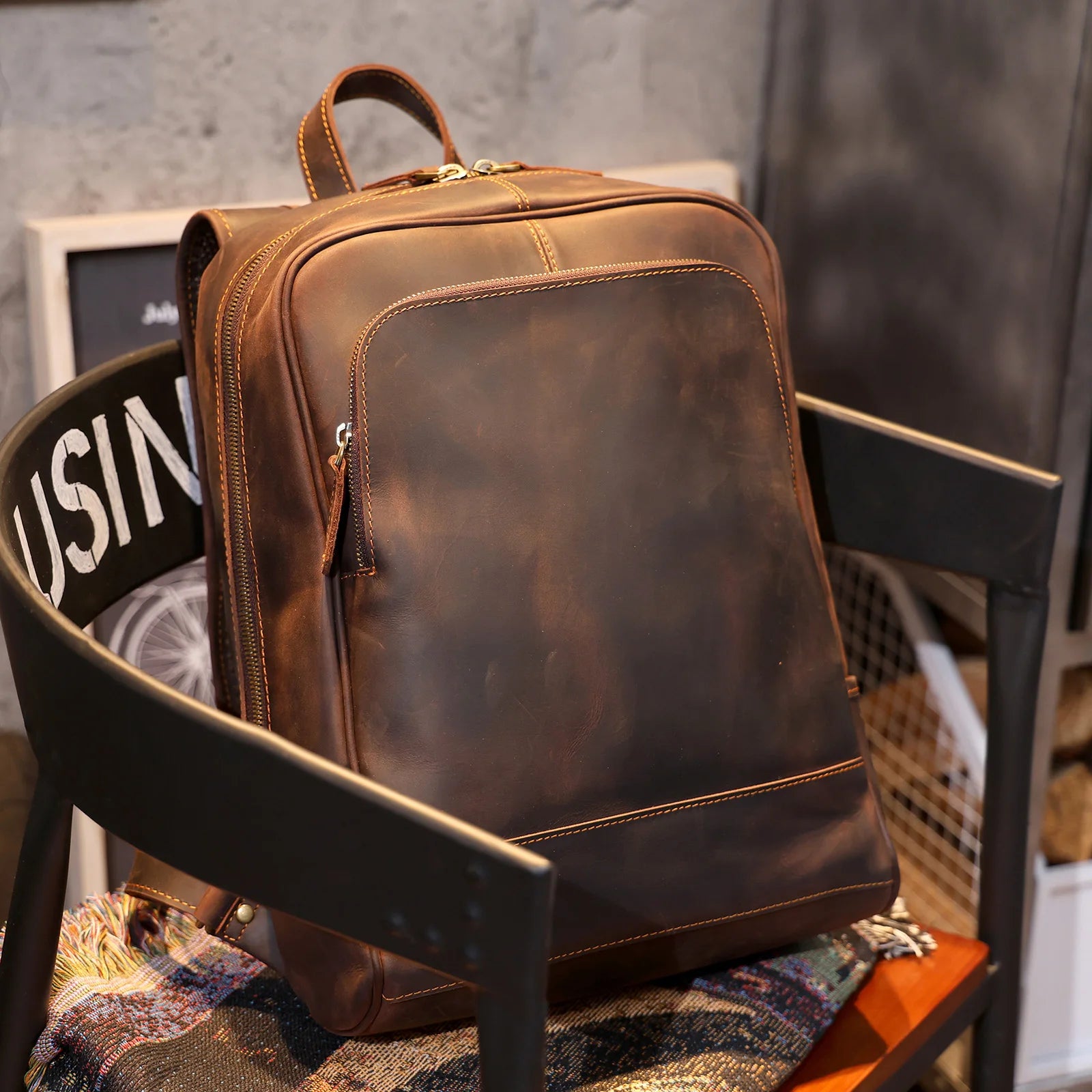 Sac à Dos Cuir Homme Femme Marron Vintage | Hugo II