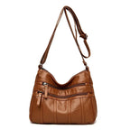 Sac bandoulière femme en similicuir multi-poches grande capacité - Calyra