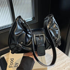 Sac bandoulière en similicuir plissé élégant - Louna