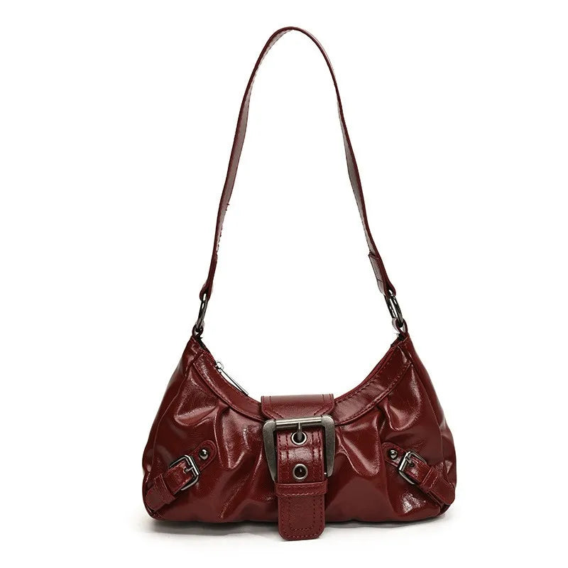 Sac bandoulière en similicuir plissé élégant - Louna