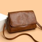 Sac bandoulière femme en similicuir vintage souple  multi-poches - Mila