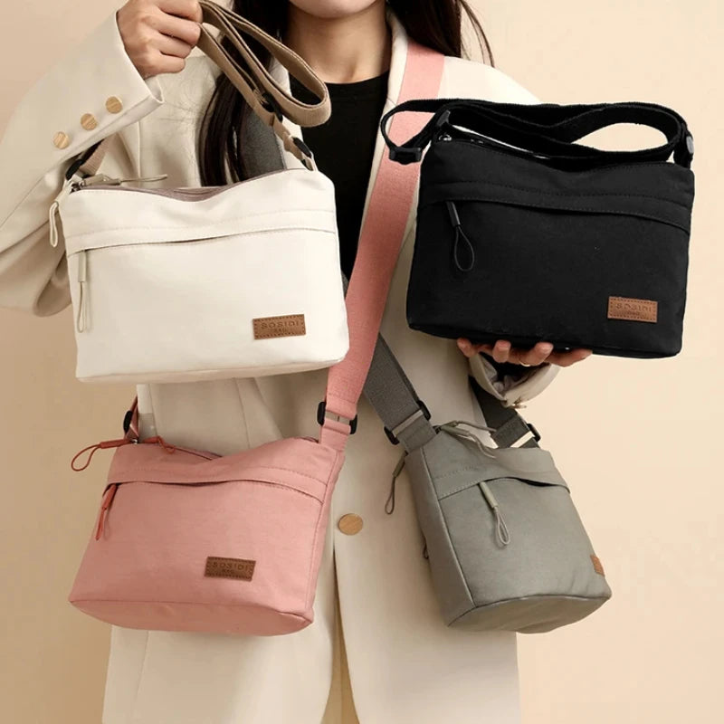 Sac bandoulière femme grande capacité multi-poches en toile - Kavera