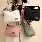 Sac bandoulière femme grande capacité multi-poches en toile - Kavera