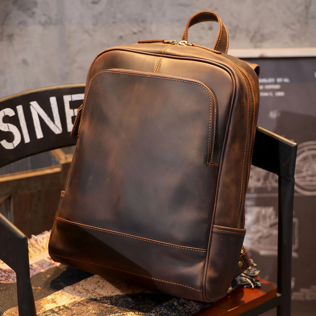 Sac à Dos Cuir Homme Femme Marron Vintage | Hugo II